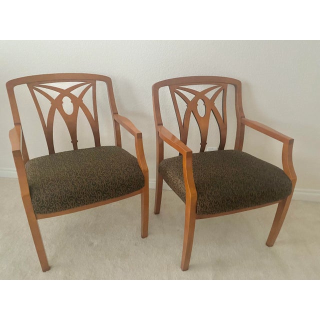 Late 20th century stunningly unique Paoli pair of chairs. The chairs are exquisitely and intricately designed. They are a...
