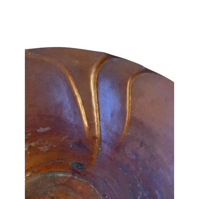 1940s Harry St. John Dixon Hammered Sculptured Copper Bowl For Sale - Image 10 of 13