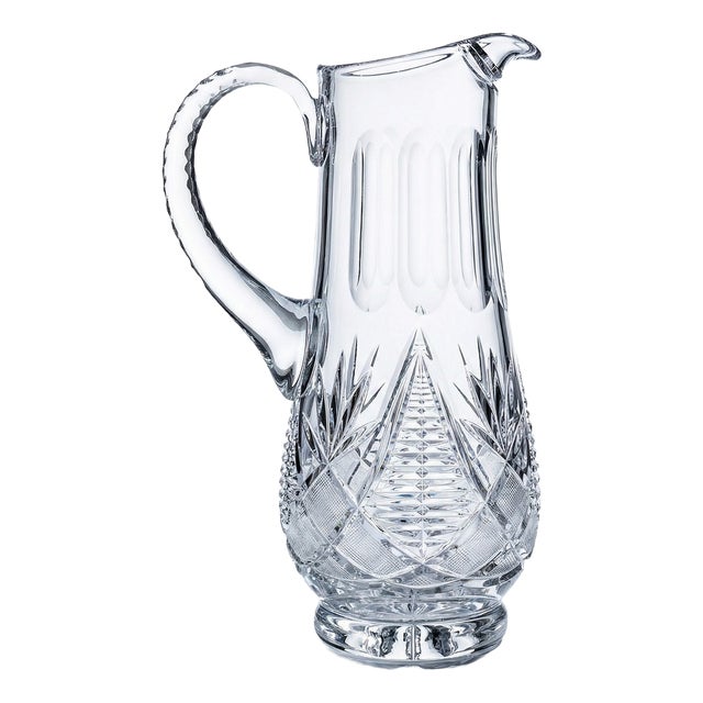 Large Cut Crystal Water Pitcher, 1980s For Sale