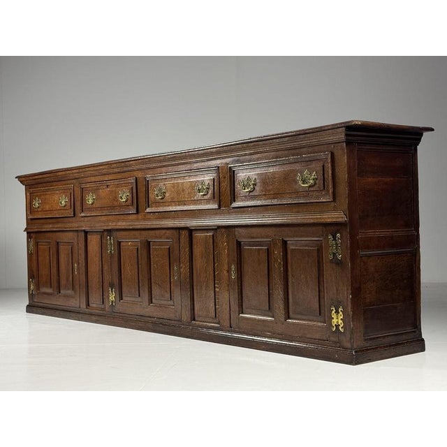 Brown English Oak Sideboard, 1720s For Sale - Image 8 of 18