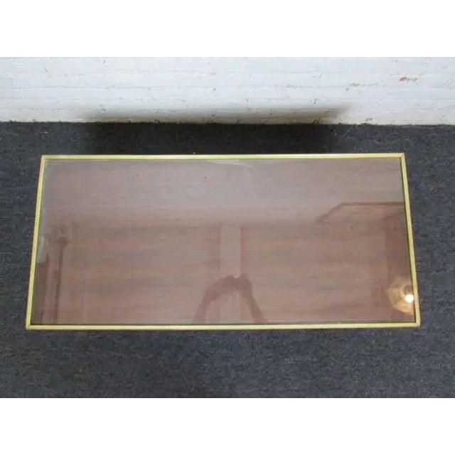 Small Mid-Century Modern Brass Coffee Table For Sale In New York - Image 6 of 11
