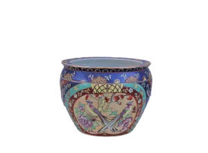 Hand Painted Chinese Vase with Zecchino Gold Decorations, 1950s