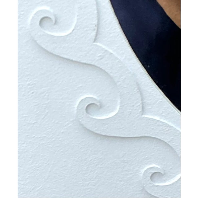 Vintage Wave Design Aluminum Mirror For Sale - Image 9 of 14