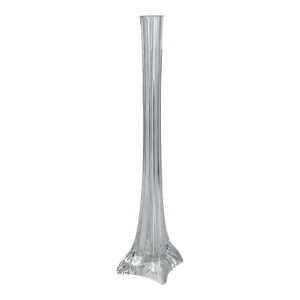Vintage 16" Clear Art Glass Stretch Bud Vase