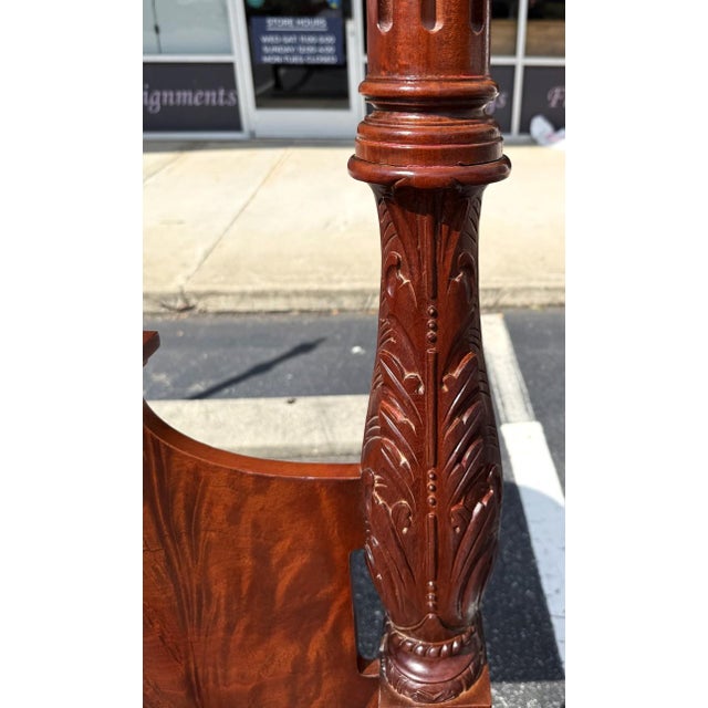 Brown Baker Furniture King Size Flamed Mahogany Georgian Style Poster Bed Frame For Sale - Image 8 of 13