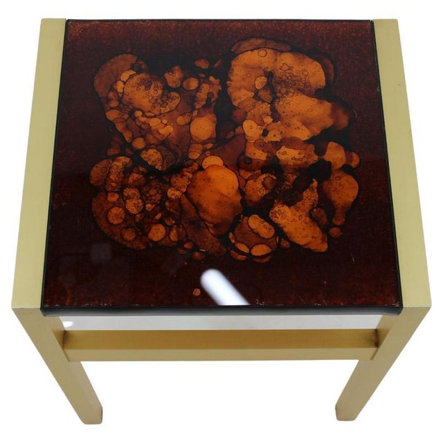 Italian Brass and Glass Side Table, 1960s For Sale - Image 15 of 15