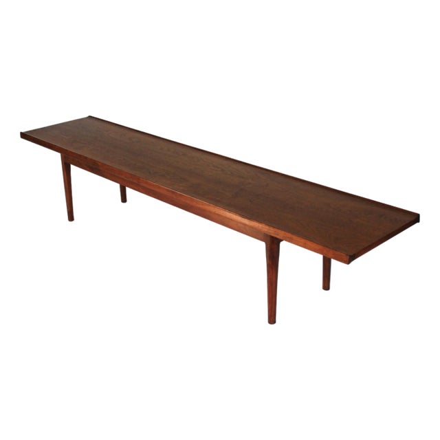 Kipp Stewart for Drexel Declaration Mid Century Walnut Long Coffee Table For Sale