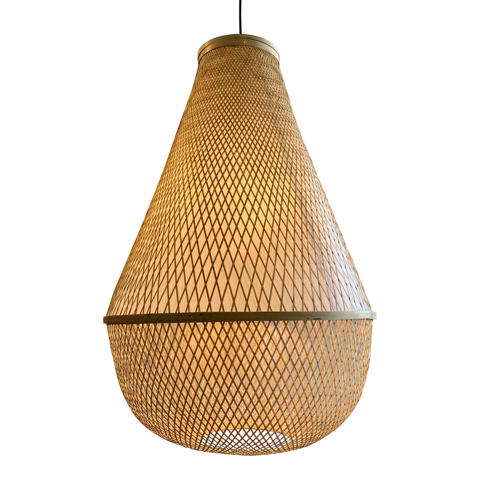 Organic Modern Large Natural Cane Pendant Light Chairish