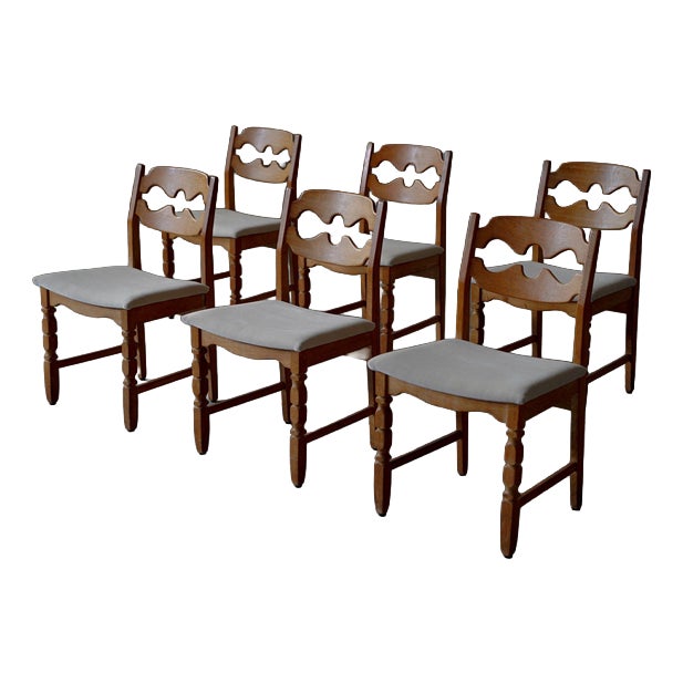 Razor Blade Dining Chairs by Henning Kjaernulf- Denmark 1960s, Set of 6 For Sale