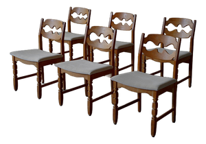 Razor Blade Dining Chairs by Henning Kjaernulf- Denmark 1960s, Set of 6