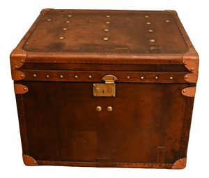 Vintage Leather Steamer Campaign Chest
