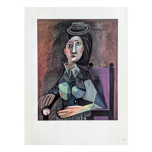 Pablo Picasso, Portrait, Color Offset Lithograph on Pur de Marais Fil Paper, 1943 For Sale