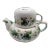 1960's Berries and Leaves Design Porcelain Tea Pot With Lid and Cup For Sale