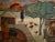 Vintage African Tapestry, Handwoven Wool, Village Life Scenes, Ivory & Blue, 4x5 For Sale In Chicago - Image 6 of 10