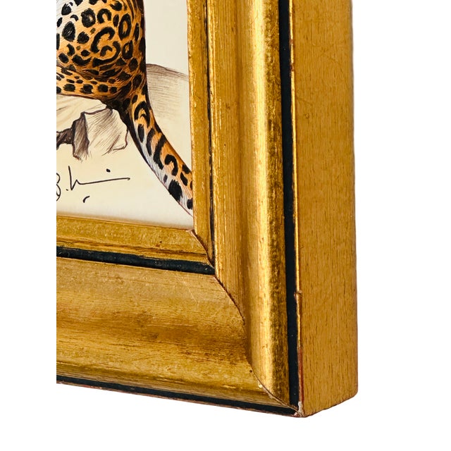 Not Yet Made - Made To Order Original Hand-Painted Cheetah Painting in a Vintage Italian Frame For Sale - Image 5 of 5