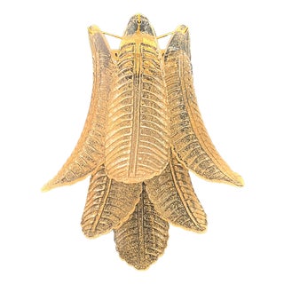 Vintage Murano Felci Wall Sconces with Gold Glass Petals, 1990s, Set of 2 For Sale