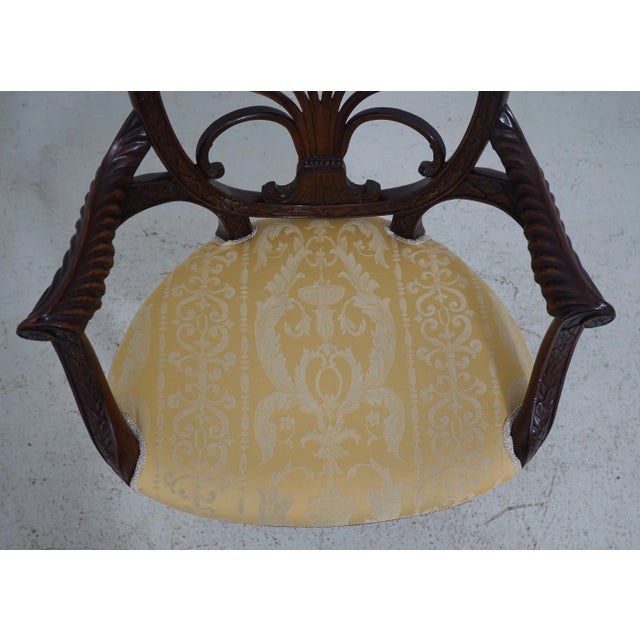 Adam Style Carved Mahogany Open Armchair For Sale - Image 10 of 12