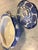 Transitional Late 19th Century Blue and White Transferware Lidded Vegetable Bowl in York Pattern by Keeling & Co For Sale - Image 3 of 4