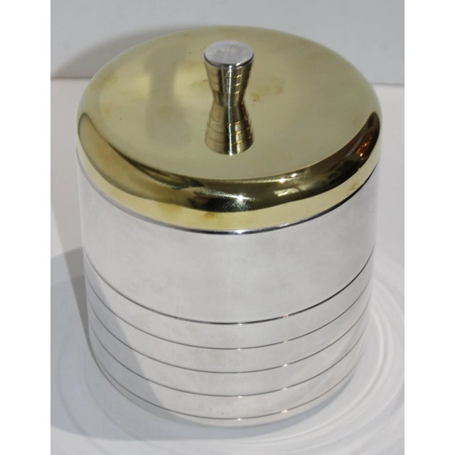 Metal Christofle Lidded Ice Bucket Silver Plate & Brass For Sale - Image 7 of 9