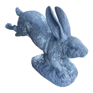 Vintage Cast Iron Leaping Hare Garden Statue
