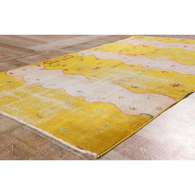 Yellow Zeki Muren Vintage Turkish Sivas Rug, 04'11 X 08'01 For Sale - Image 8 of 10
