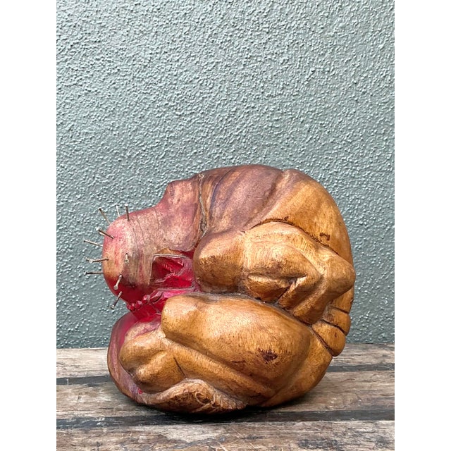 Vintage Carved Man Sphere For Sale In West Palm - Image 6 of 12