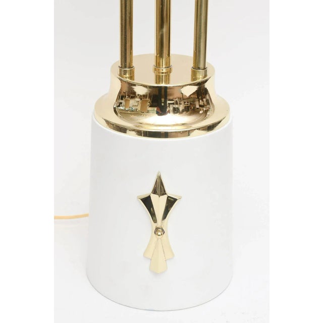 This vintage 3-arm, 3 bulb wonderful RESTORED classic table lamp is totally Mid-Century Modern with a Parzinger style. It...