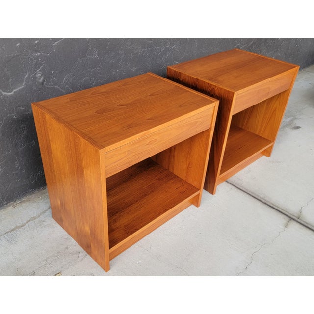 Teak Danish Modern Night Stands - A Pair For Sale - Image 10 of 14