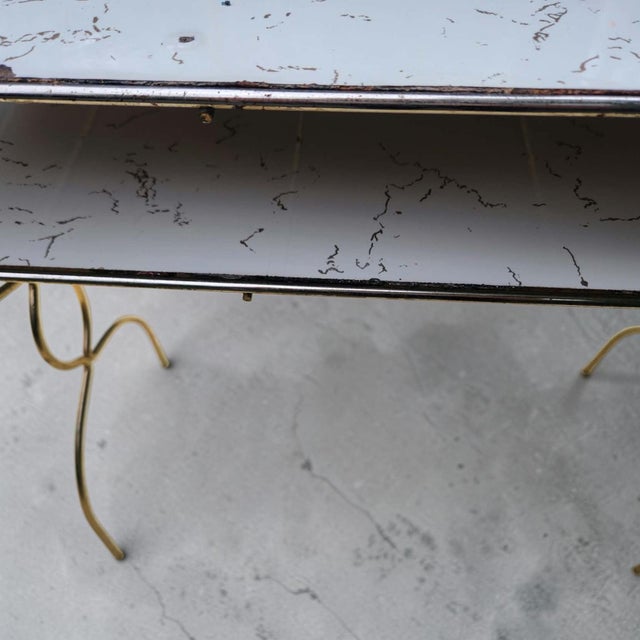 Mid-Century Modern 1970s Hollywood Regency Brass Makeup Vanity For Sale - Image 3 of 6