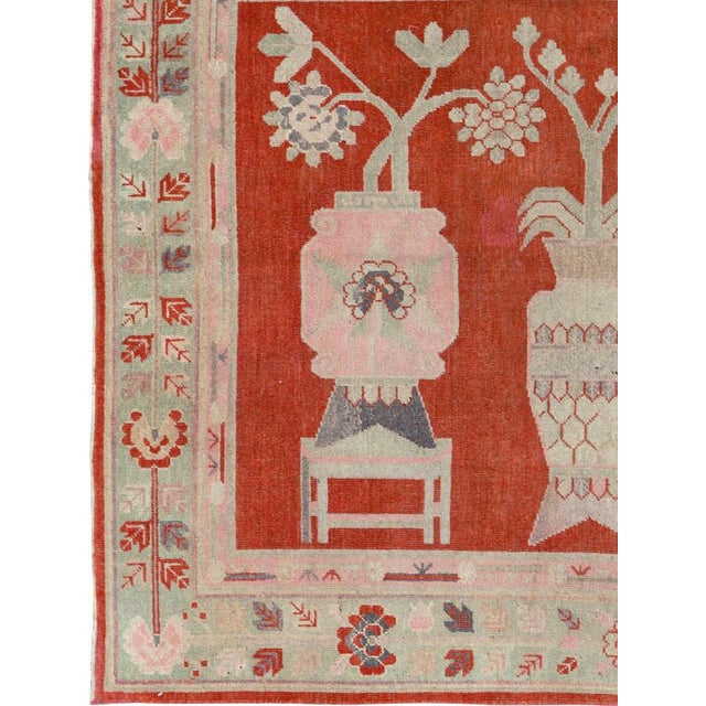 Rustic Galerie Shabab Collection Early 20th Century East Turkestan Khotan Rug For Sale - Image 3 of 8