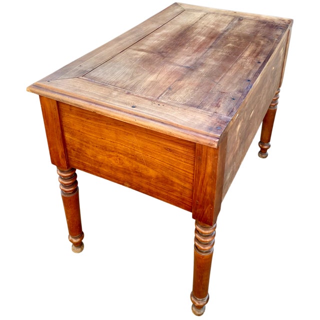 Wood Louis Philippe Style Flat Desk, 1960s For Sale - Image 7 of 9