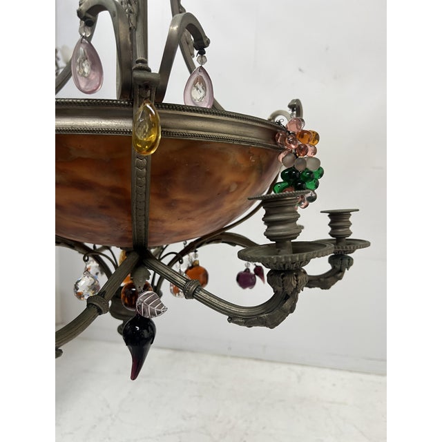 19th Century Napoleon III Bronze and Alabaster Chandelier with Eight Lights For Sale - Image 12 of 18