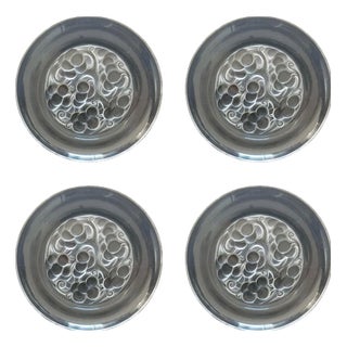 Art Deco Marienthal Brunch or Dessert Plates in Glass by Rene Lalique, France, 1927, Set of 4 For Sale