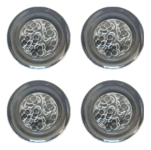 Art Deco Marienthal Brunch or Dessert Plates in Glass by Rene Lalique, France, 1927, Set of 4