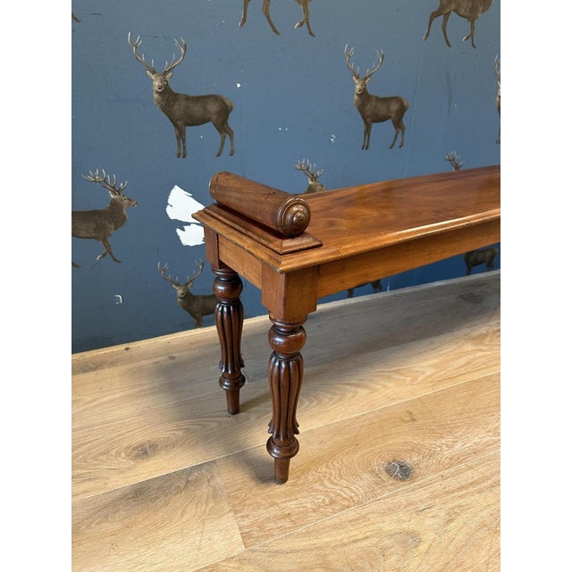 Antique Window Seat in Mahogany, 1880 For Sale - Image 4 of 8
