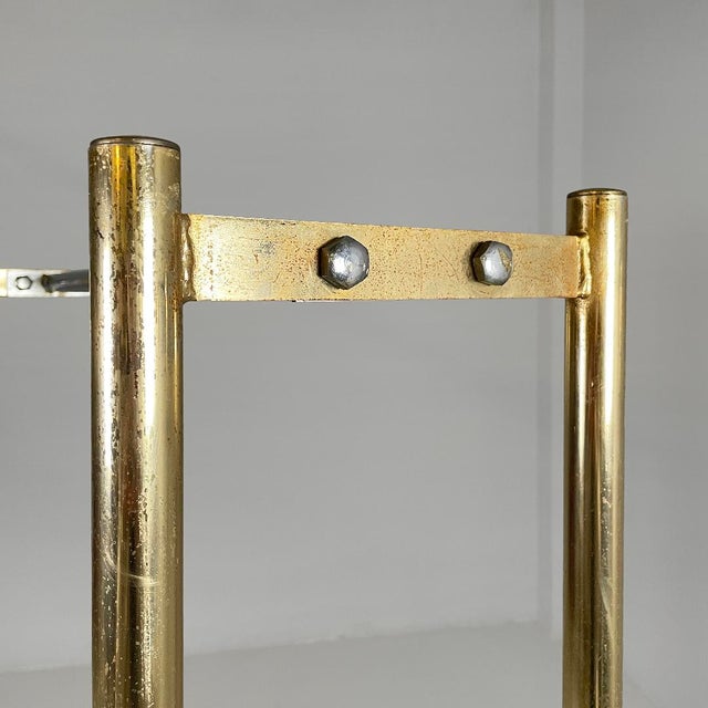 Italian Modern Metal Coat Racks in Gold and Silver Finish with Casters, 1980s, Set of 3 For Sale - Image 9 of 18