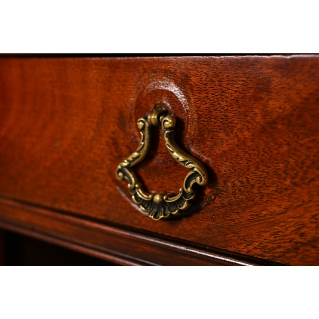 Century Furniture Georgian Carved Mahogany Nightstand or Bedside Table, Circa 1950s For Sale - Image 10 of 17
