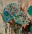 A bit of Nantucket in a frame! Wonderfully charming original hydrangea oil painting presented in an exceptional silver...