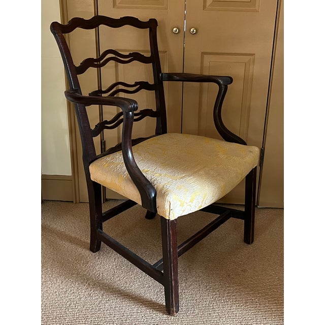 Antique Early 19th Century English George III Carved Mahogany Ribbon Back Arm Chair, Circa 1800 For Sale - Image 14 of 15