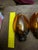 Mid-Century Modern Vintage Amber Glass Newel Post Finials Staircase Toppers - Set of 3 For Sale - Image 3 of 7