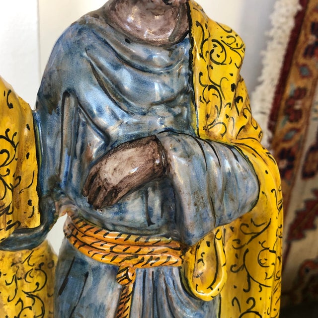 Vintage Italian Hand Painted Ceramic Royal Figure - Holiday Decor For Sale In Dallas - Image 6 of 12