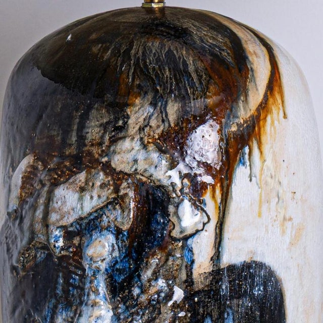 Blue Large Table Lamp attributed to Jeppe Hagendorn, Denmark, 1960s For Sale - Image 8 of 9