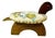 1970s Vintage Arts & Crafts Coastal Folk Art Needlepoint Cushion & Pine Turtle Footstool. For Sale