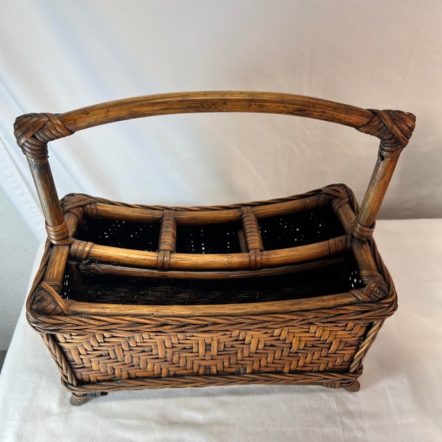 Rattan and Woven Reed Utensil Holder | Chairish