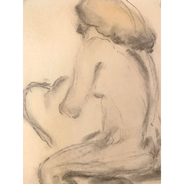 "Bent Wood Chair" Female Charcoal Nude Bay Area Artist For Sale - Image 4 of 5