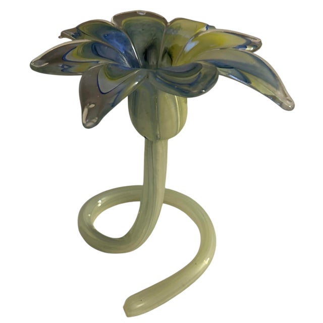 Vintage Venetian Art Glass Tubular Flower Vase For Sale - Image 4 of 10