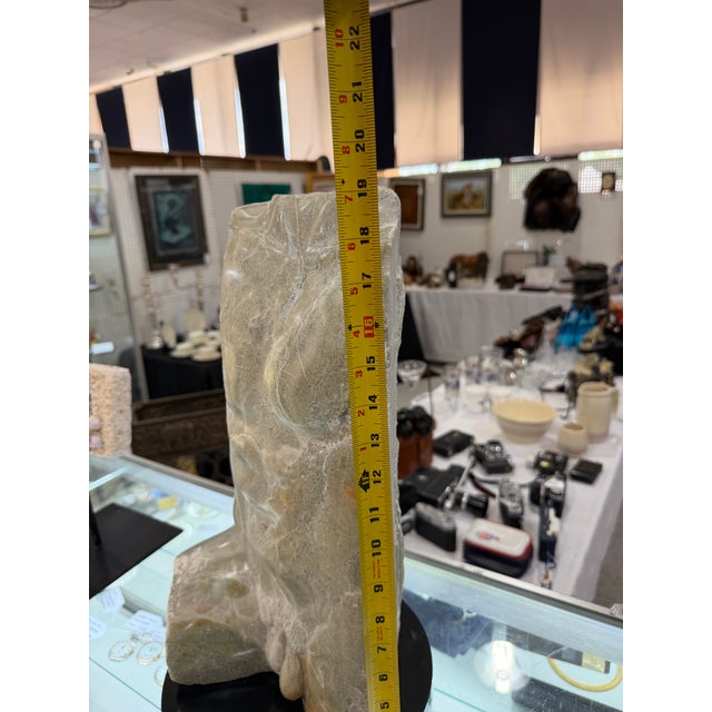 1970s Contemporary Marble Carved Sculpture of a Male Torso 19 Tall by Eric Pasquini For Sale In Atlanta - Image 6 of 8