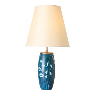 1950s Floral Motif Table Lamp by Hertha Bengtsson for Rörstrand For Sale