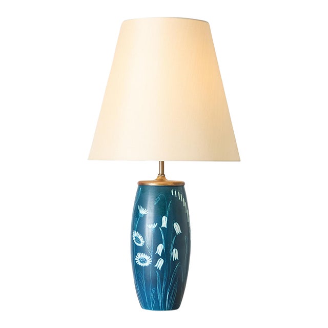 1950s Floral Motif Table Lamp by Hertha Bengtsson for Rörstrand For Sale