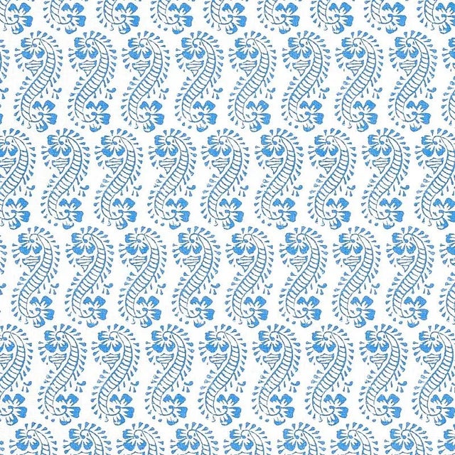 Contemporary Sample - Schumacher X Molly Mahon Lani Fabric in Blue For Sale - Image 3 of 3